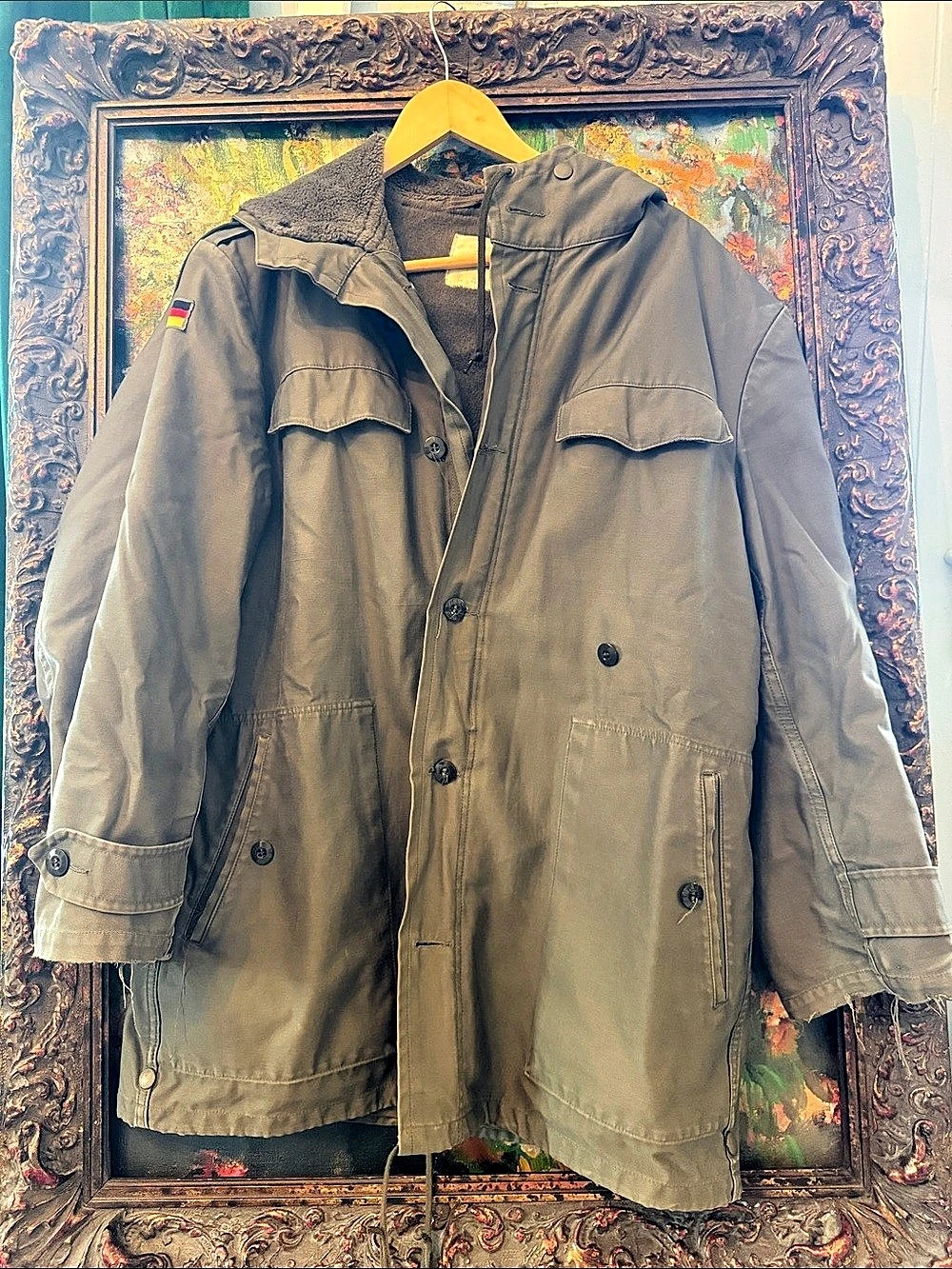 Military Surplus West German Bundeswehr Moleskin Parka Men's Green Field Jacket